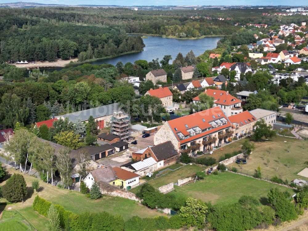 Luftaufnahme Halle (Saale) - Stadtrand und Außenbezirks- Wohngebiete im Ortsteil Nietleben in Halle (Saale) im Bundesland Sachsen-Anhalt, Deutschland