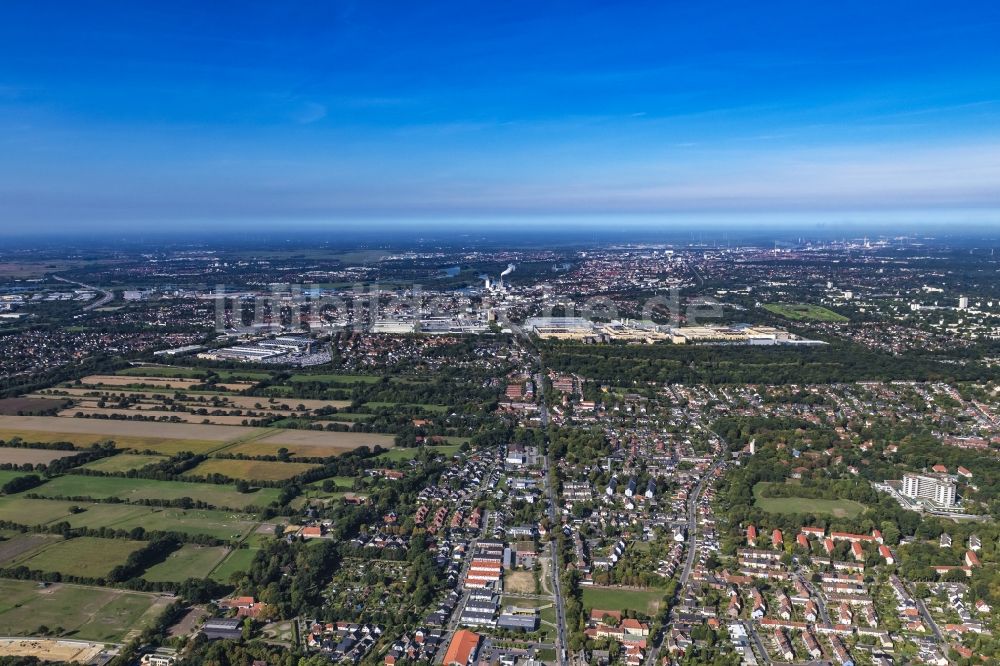 Luftaufnahme Bremen - Stadtrand und Außenbezirks- Wohngebiete im Ortsteil Osterholz in Bremen, Deutschland