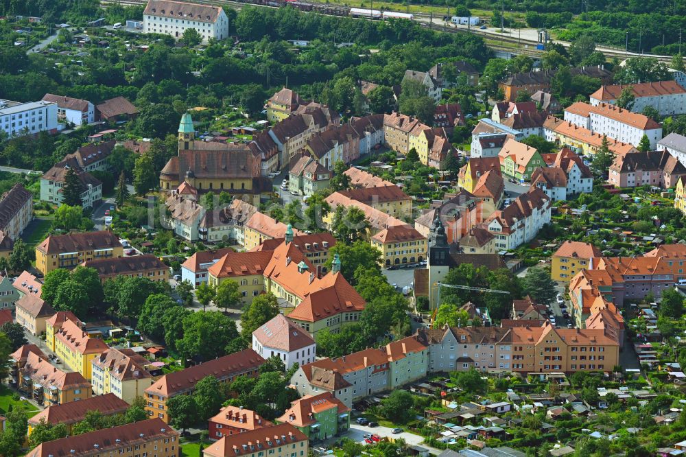 Nürnberg von oben - Stadtrand und Außenbezirks- Wohngebiete im Ortsteil Rangierbahnhof-Siedlung in Nürnberg im Bundesland Bayern, Deutschland