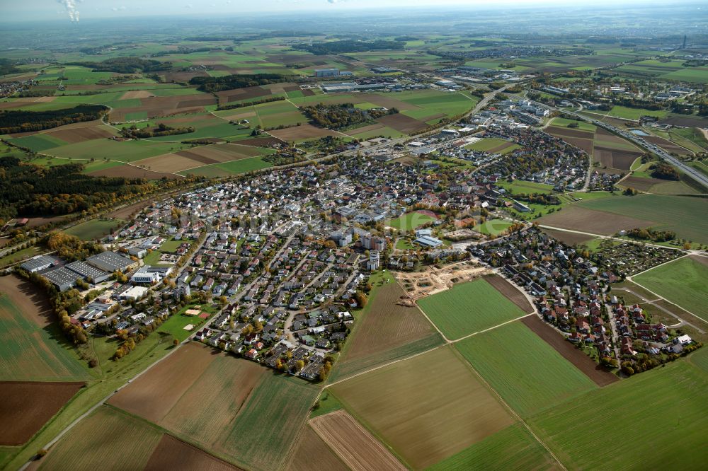 Luftaufnahme Tomerdingen - Stadtrand und Außenbezirks- Wohngebiete in Tomerdingen im Bundesland Baden-Württemberg, Deutschland