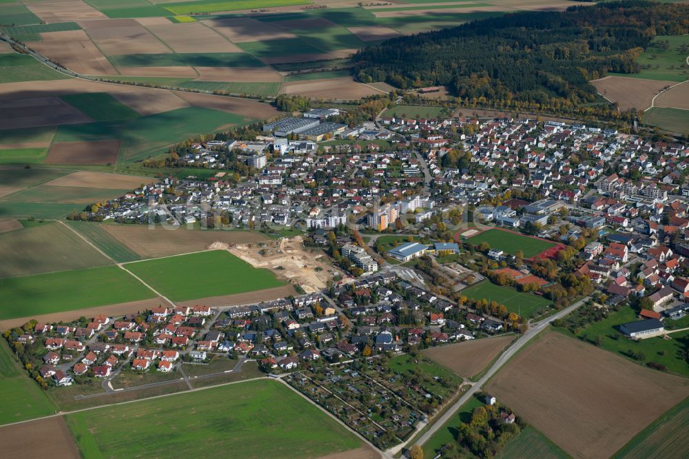 Tomerdingen von oben - Stadtrand und Außenbezirks- Wohngebiete in Tomerdingen im Bundesland Baden-Württemberg, Deutschland