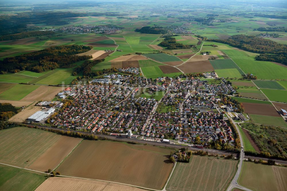 Luftbild Beimerstetten - Stadtrand mit landwirtschaftlichen Feldern in Beimerstetten im Bundesland Baden-Württemberg, Deutschland