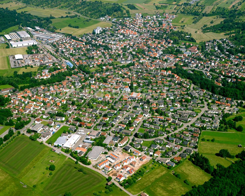 Luftbild Dettenhausen - Stadtrand mit landwirtschaftlichen Feldern in Dettenhausen im Bundesland Baden-Württemberg, Deutschland