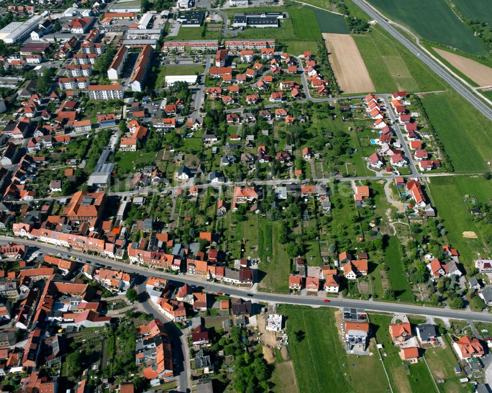 Luftbild Dingelstädt - Stadtrand mit landwirtschaftlichen Feldern in Dingelstädt im Bundesland Thüringen, Deutschland