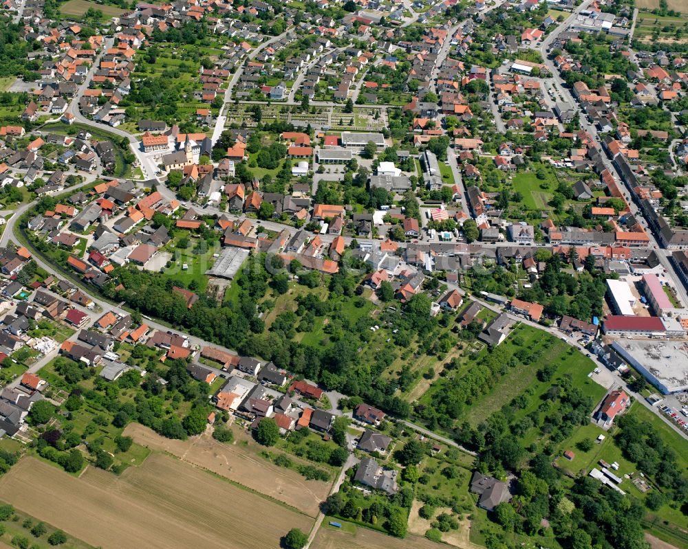 Freistett von oben - Stadtrand mit landwirtschaftlichen Feldern in Freistett im Bundesland Baden-Württemberg, Deutschland