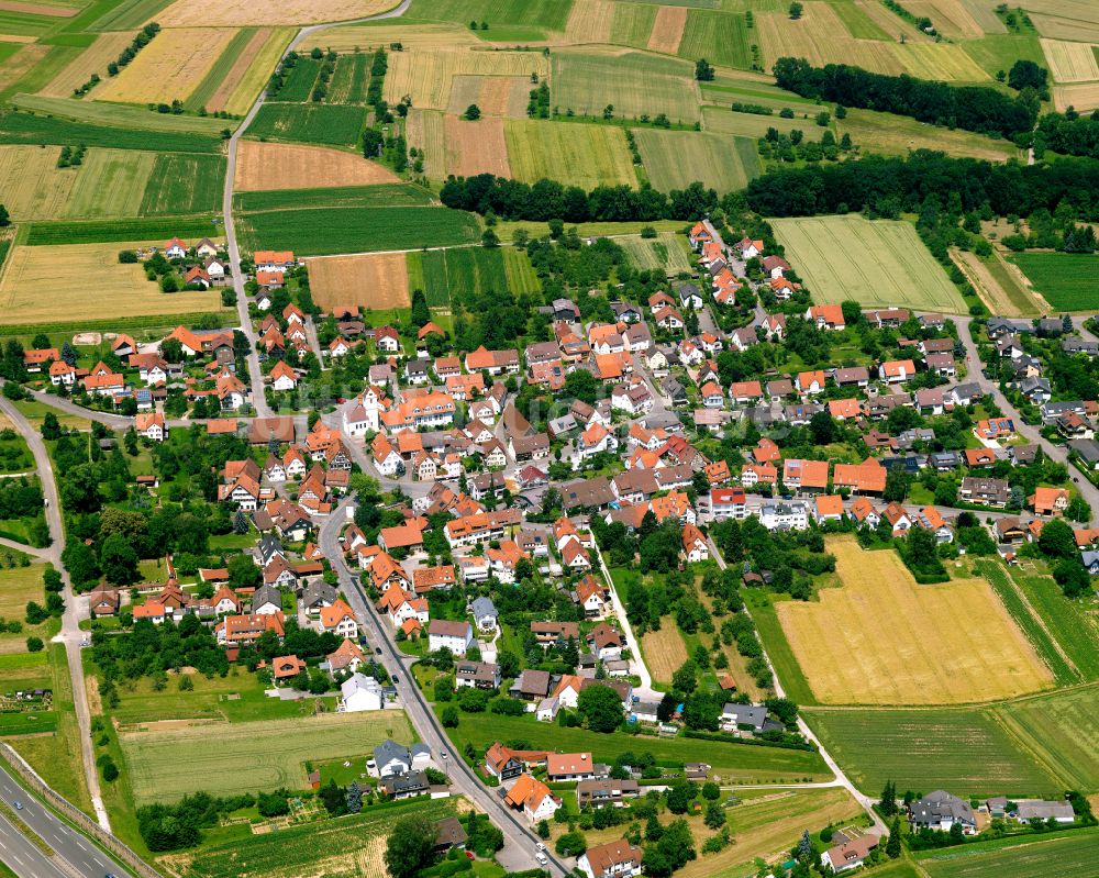 Luftaufnahme Jettenburg - Stadtrand mit landwirtschaftlichen Feldern in Jettenburg im Bundesland Baden-Württemberg, Deutschland