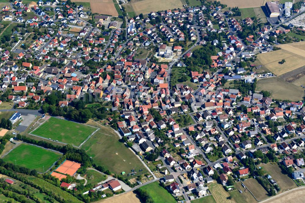 Luftbild Kleinrinderfeld - Stadtrand mit landwirtschaftlichen Feldern in Kleinrinderfeld im Bundesland Bayern, Deutschland