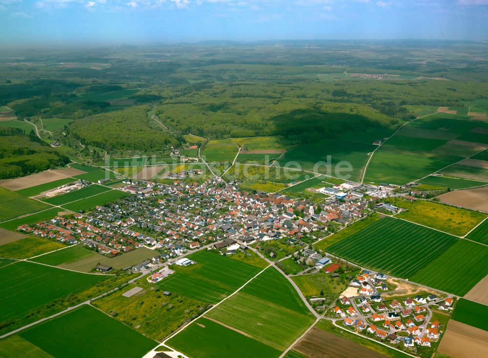 Weidenstetten von oben - Stadtrand mit landwirtschaftlichen Feldern in Weidenstetten im Bundesland Baden-Württemberg, Deutschland