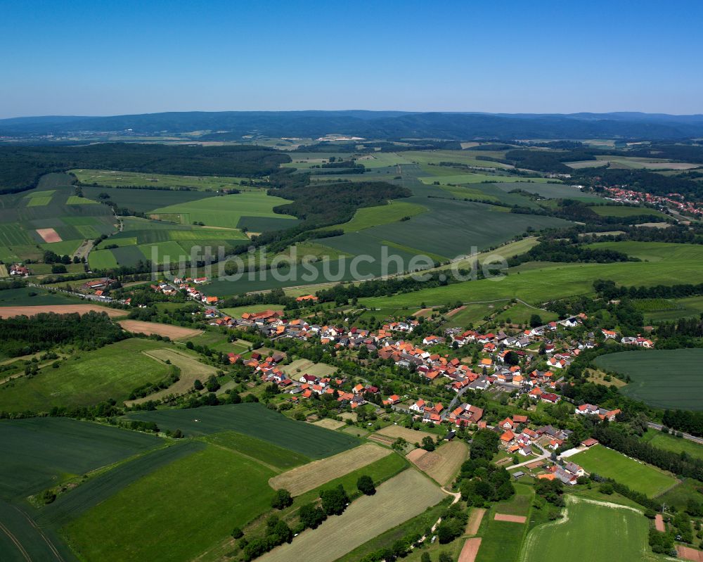 Luftbild Zwinge - Stadtrand mit landwirtschaftlichen Feldern in Zwinge im Bundesland Thüringen, Deutschland