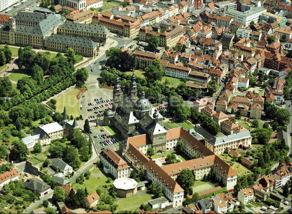 Fulda von oben - Stadtschloss und Dom