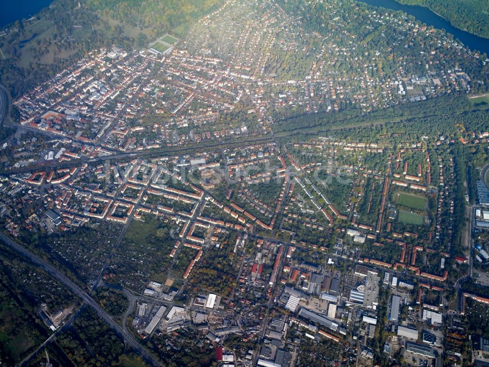 Potsdam von oben - Stadtteil Babelsberg im Stadtgebiet in Potsdam im Bundesland Brandenburg