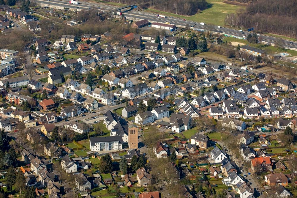 Bottrop von oben - Stadtteil Batenbrock im Stadtgebiet in Bottrop im Bundesland Nordrhein-Westfalen