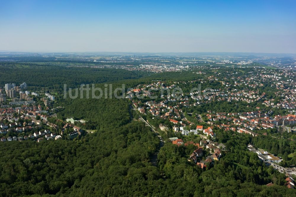 Stuttgart aus der Vogelperspektive: Stadtteil Botnang und Kräherwald im Stadtgebiet in Stuttgart im Bundesland Baden-Württemberg