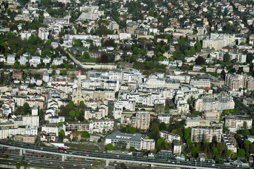 Luftaufnahme Paris - Stadtteil Boulogne-Billancourt im Stadtgebiet in Paris in Ile-de-France, Frankreich