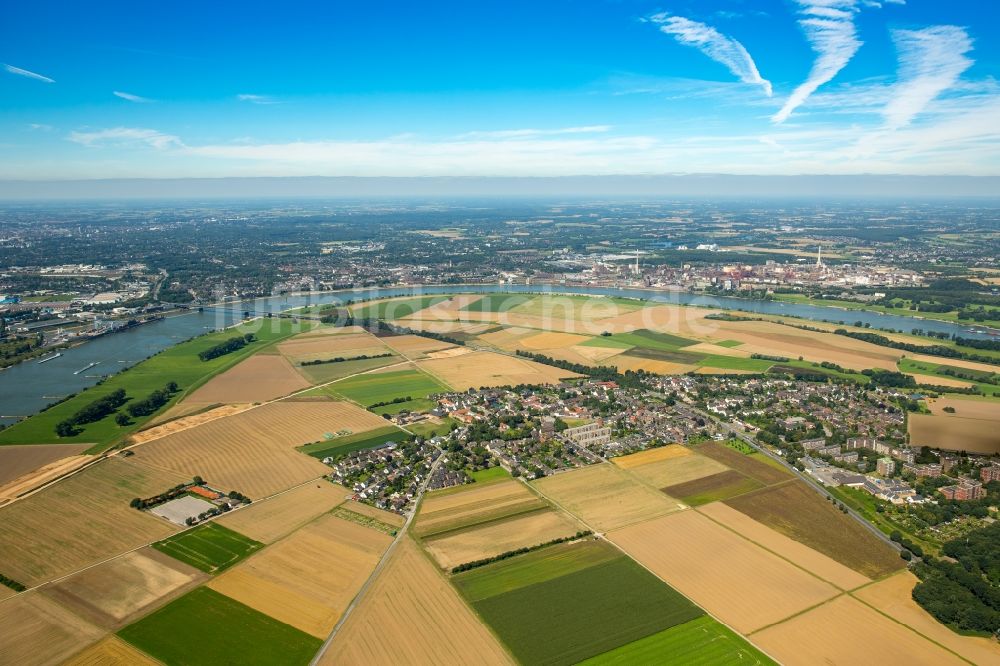 Luftaufnahme Duisburg - Stadtteil Ehingen im Stadtgebiet in Duisburg im Bundesland Nordrhein-Westfalen