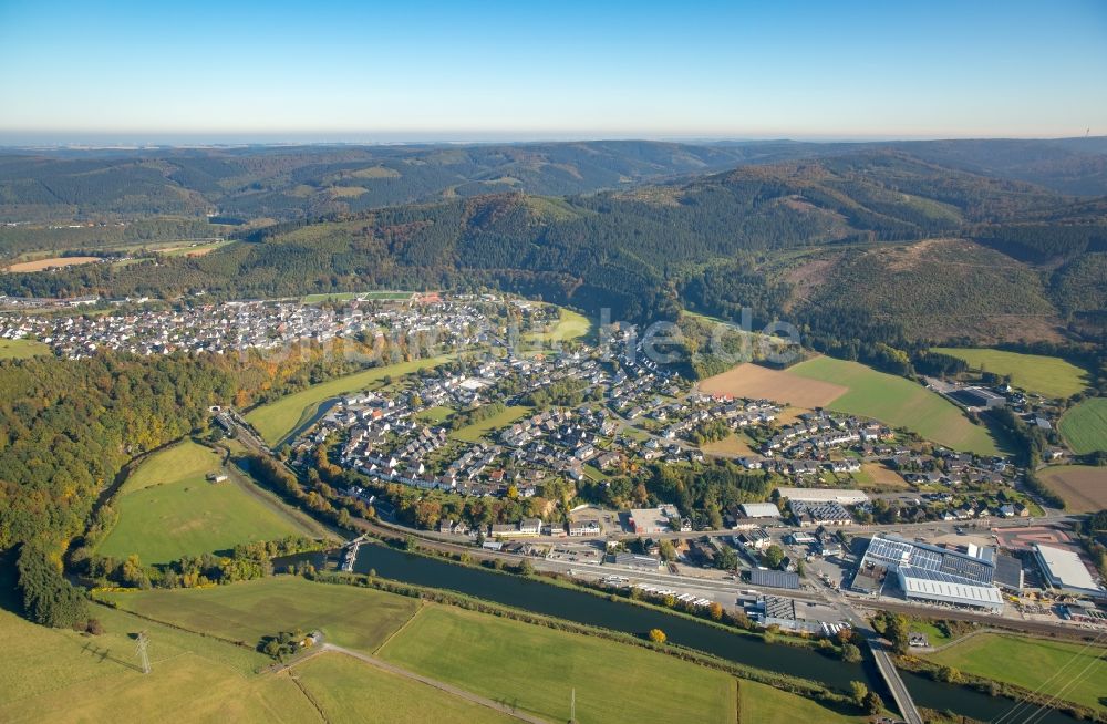 Meschede aus der Vogelperspektive: Stadtteil Freienohl im Stadtgebiet in Meschede im Bundesland Nordrhein-Westfalen