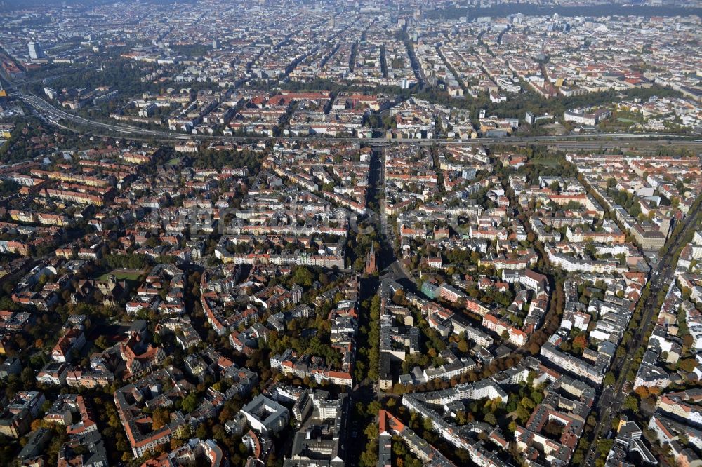 Luftaufnahme Berlin - Stadtteil Friedenau im Stadtgebiet in Berlin