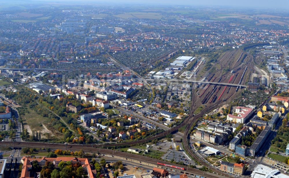 Luftaufnahme Dresden - Stadtteil Friedrichstadt in Dresden im Bundesland Sachsen, Deutschland