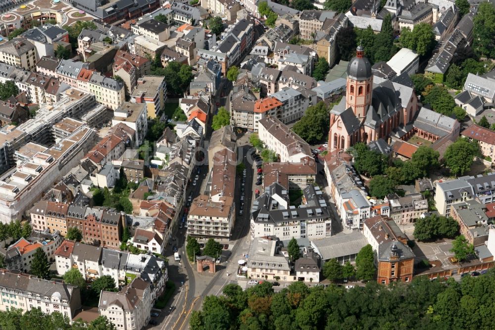 Luftaufnahme Mainz - Stadtteil an der Gaustraße in Mainz im Bundesland Rheinland-Pfalz