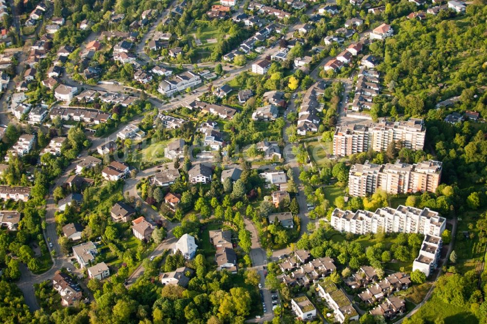 Karlsruhe von oben - Stadtteil Geigersberg im Stadtgebiet im Ortsteil Durlach in Karlsruhe im Bundesland Baden-Württemberg