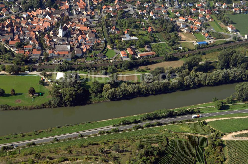 OCHSENFURT aus der Vogelperspektive: Stadtteil Goßmannsdorf von Ochsenfurt am Main