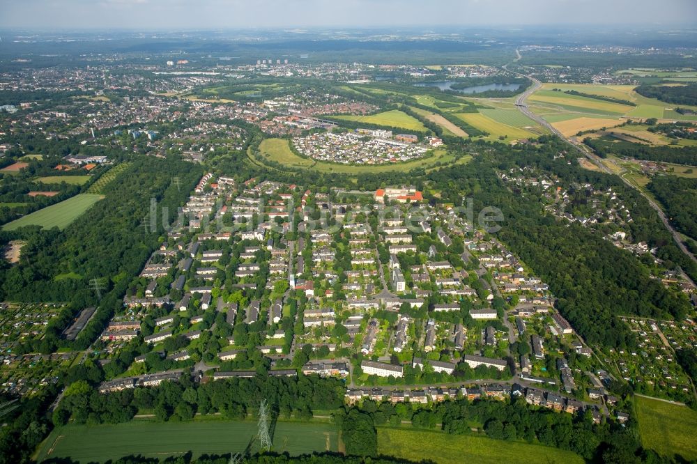 Luftbild Duisburg - Stadtteil Hüttensiedlung Ungelheim im Stadtgebiet in Duisburg im Bundesland Nordrhein-Westfalen