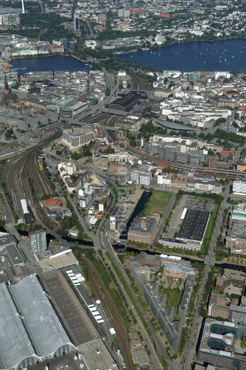 Luftaufnahme Hamburg - Stadtteil Klostertor und Hammerbrook in Hamburg