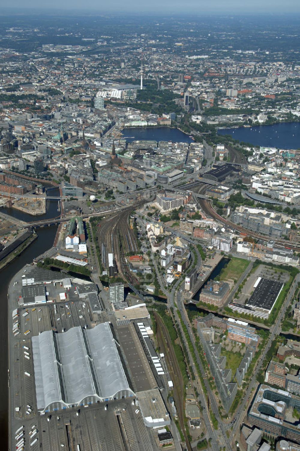 Hamburg von oben - Stadtteil Klostertor und Hammerbrook in Hamburg