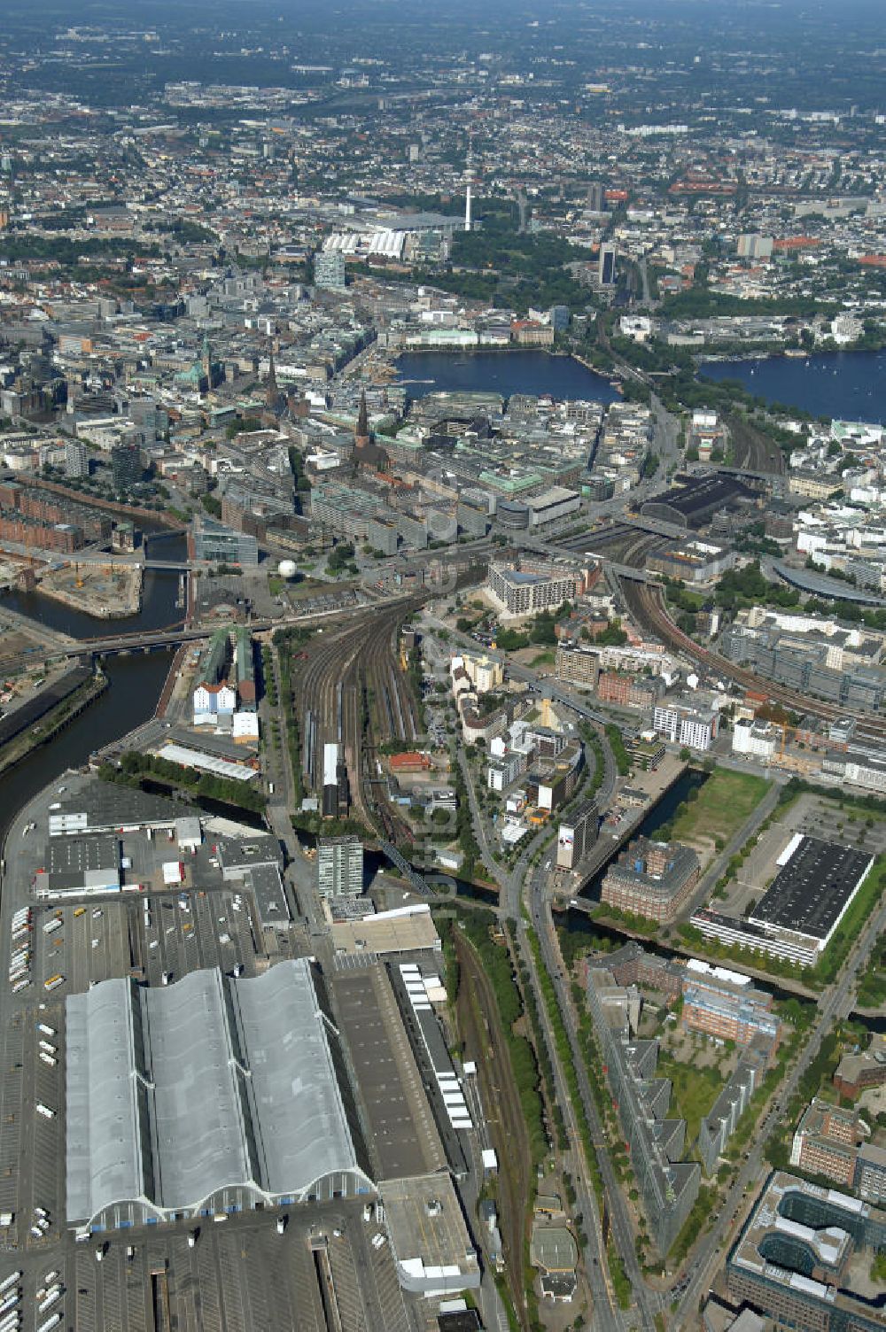 Hamburg aus der Vogelperspektive: Stadtteil Klostertor und Hammerbrook in Hamburg