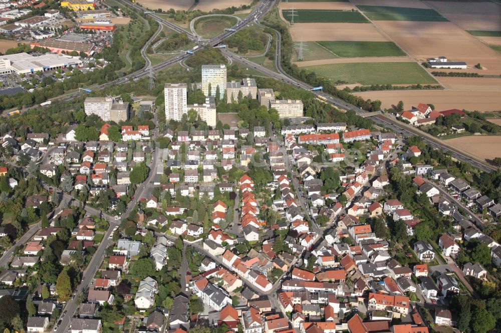 Mainz aus der Vogelperspektive: Stadtteil Marienborn im Stadtgebiet in Mainz im Bundesland Rheinland-Pfalz