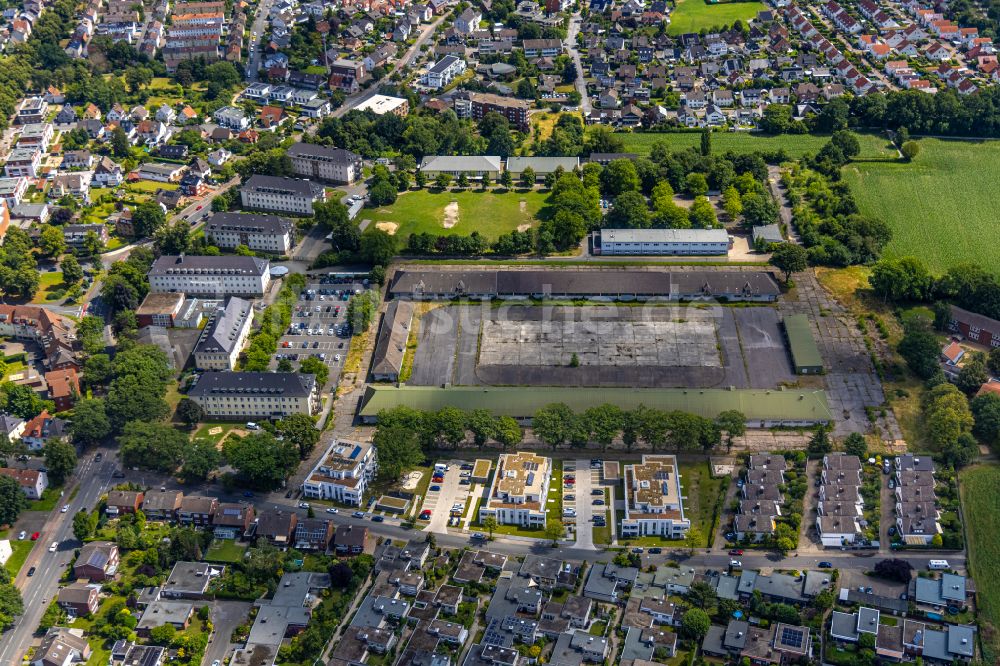 Luftaufnahme Hamm - Stadtteil Mark dem Verwaltungsgebäude der Außenstelle des Bundesverwaltungsamtes in Hamm im Bundesland Nordrhein-Westfalen