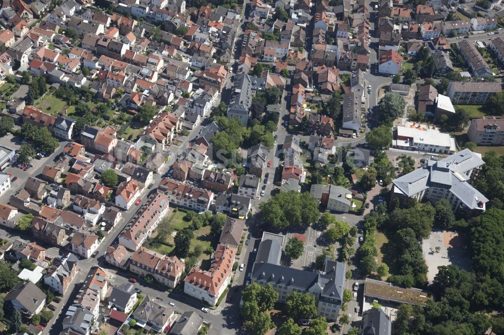 Mainz von oben - Stadtteil Mombach im Stadtgebiet in Mainz im Bundesland Rheinland-Pfalz