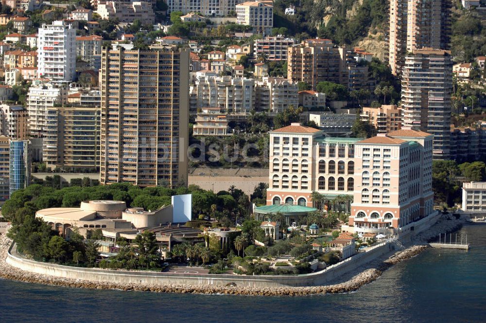 Luftaufnahme MONACO - Stadtteil Monte Carlo mit dem Monaco Sports Club und dem Monte Carlo Bay Hotel