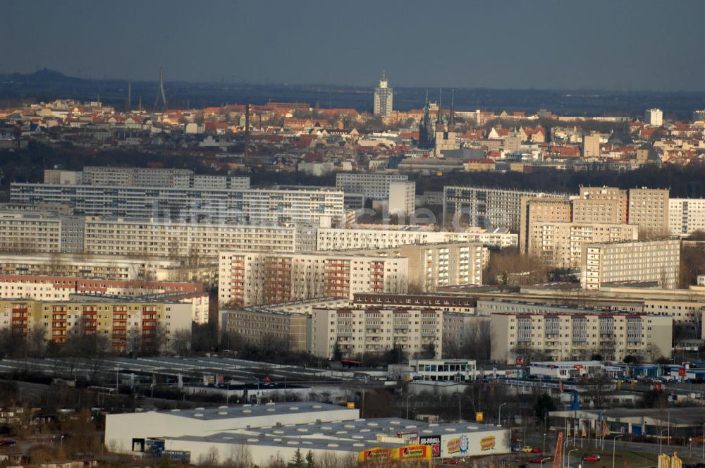 Halle / Saale von oben - Stadtteil Neustadt in Halle an der Saale in Sachsen-Anhalt