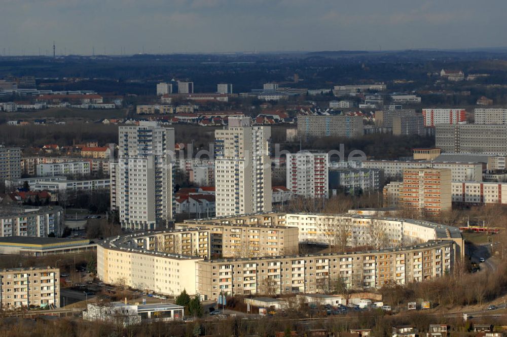 Halle / Saale aus der Vogelperspektive: Stadtteil Neustadt in Halle an der Saale in Sachsen-Anhalt