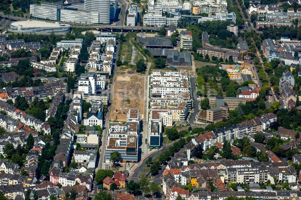 Düsseldorf von oben - Stadtteil Oberkassel im Stadtgebiet in Düsseldorf im Bundesland Nordrhein-Westfalen