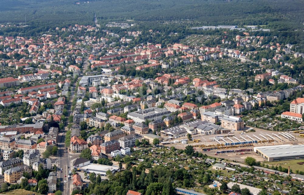 Luftbild Dresden - Stadtteil Pieschen im Stadtgebiet in Dresden im Bundesland Sachsen, Deutschland