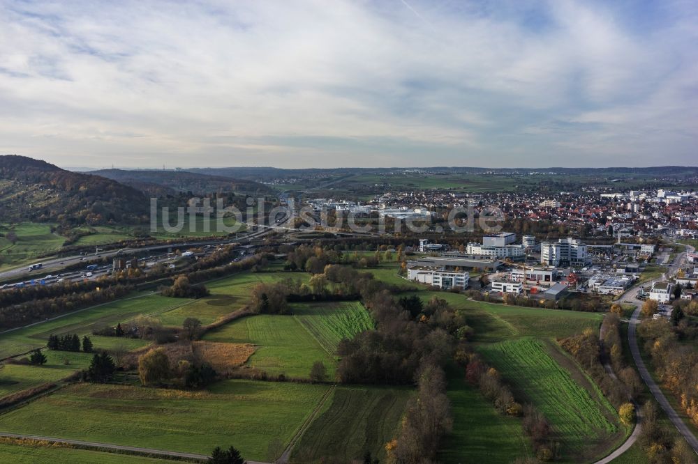 Leonberg von oben - Stadtteil Ramtel im Stadtgebiet in Leonberg im Bundesland Baden-Württemberg