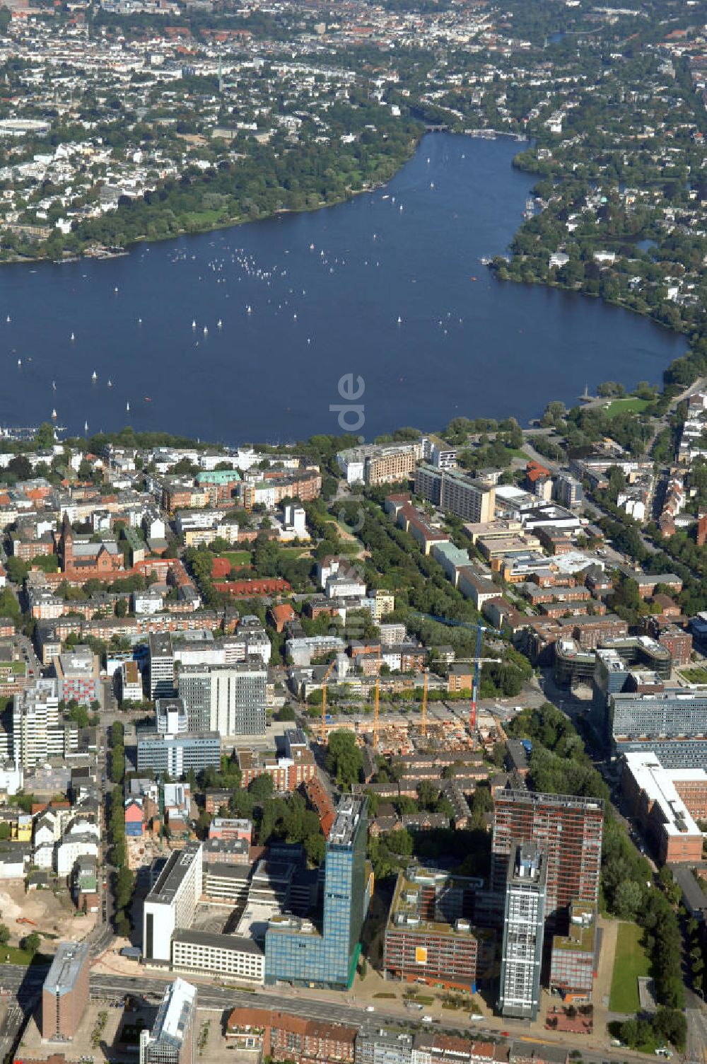 Hamburg von oben - Stadtteil Sankt Georg in Hamburg