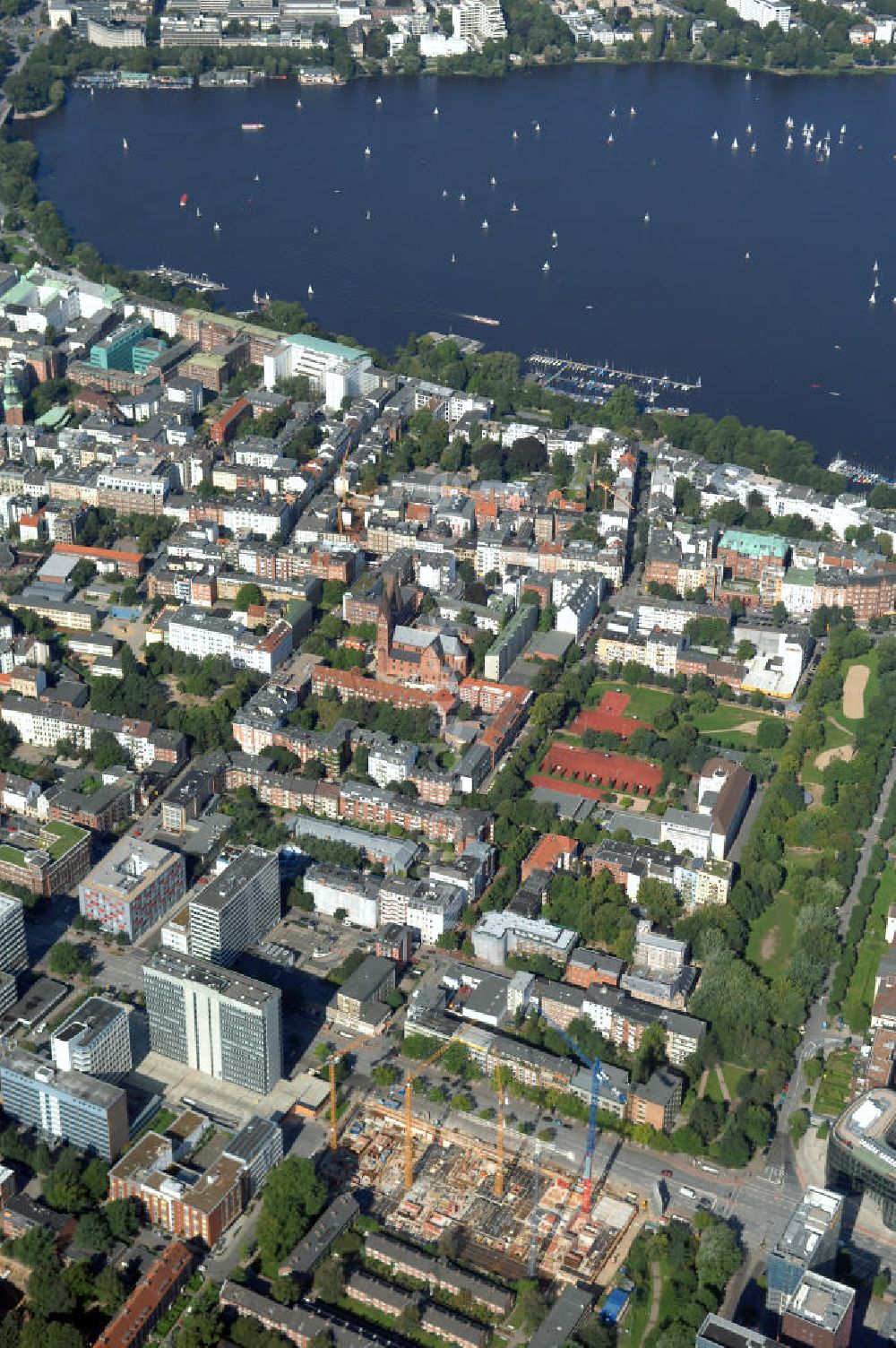 Hamburg von oben - Stadtteil Sankt Georg Hamburg