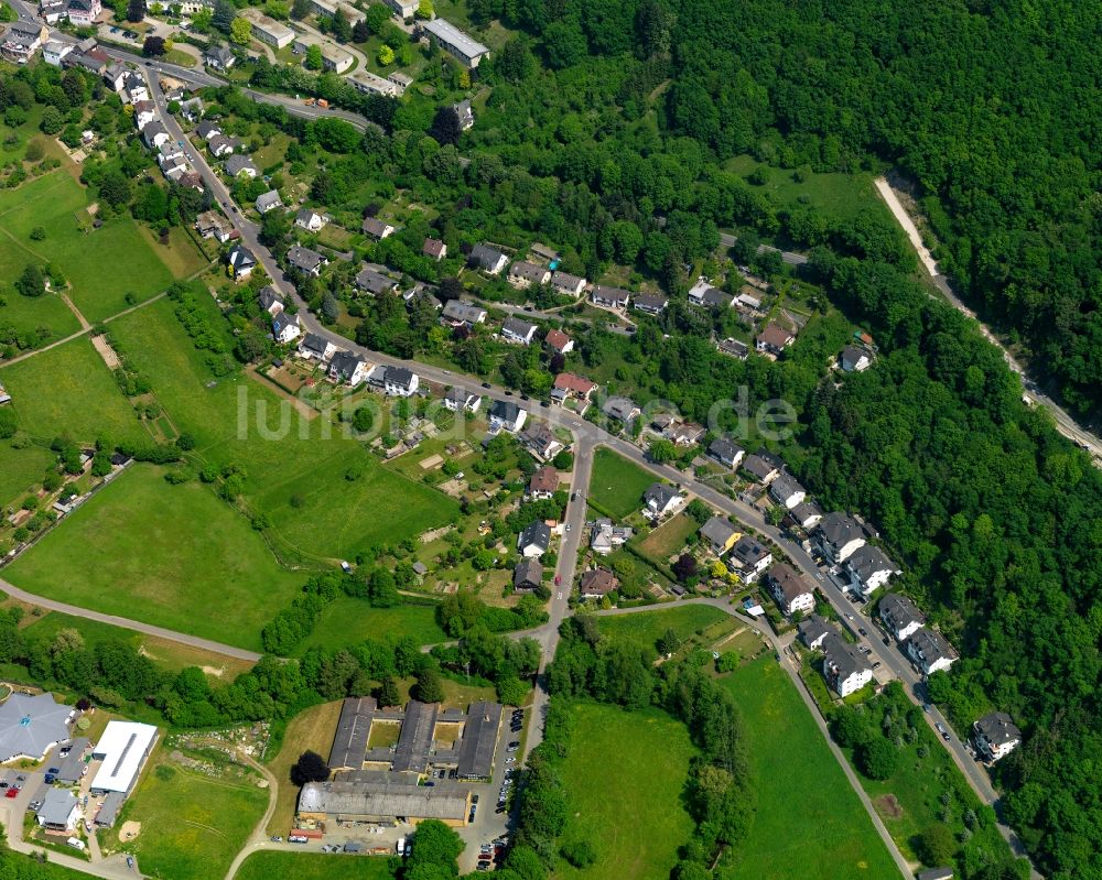 Bergnassau Scheuern, Nassau aus der Vogelperspektive: Stadtteil im Stadtgebiet in Bergnassau Scheuern, Nassau im Bundesland Rheinland-Pfalz