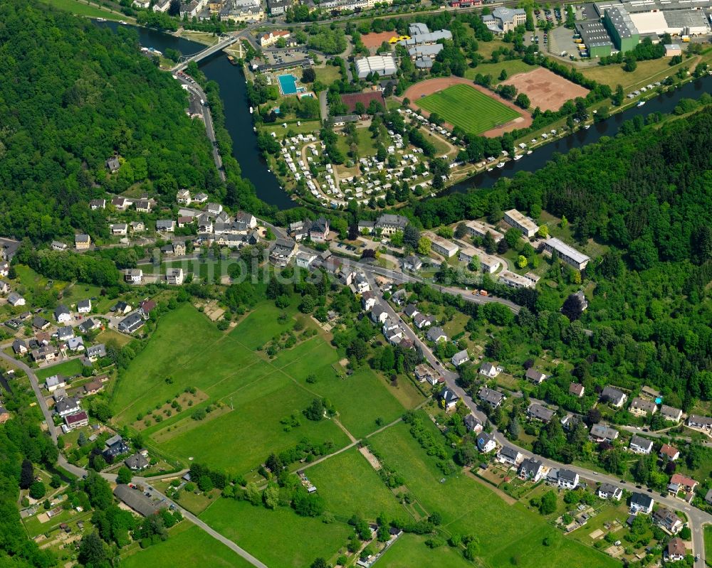 Luftbild Bergnassau Scheuern, Nassau - Stadtteil im Stadtgebiet in Bergnassau Scheuern, Nassau im Bundesland Rheinland-Pfalz