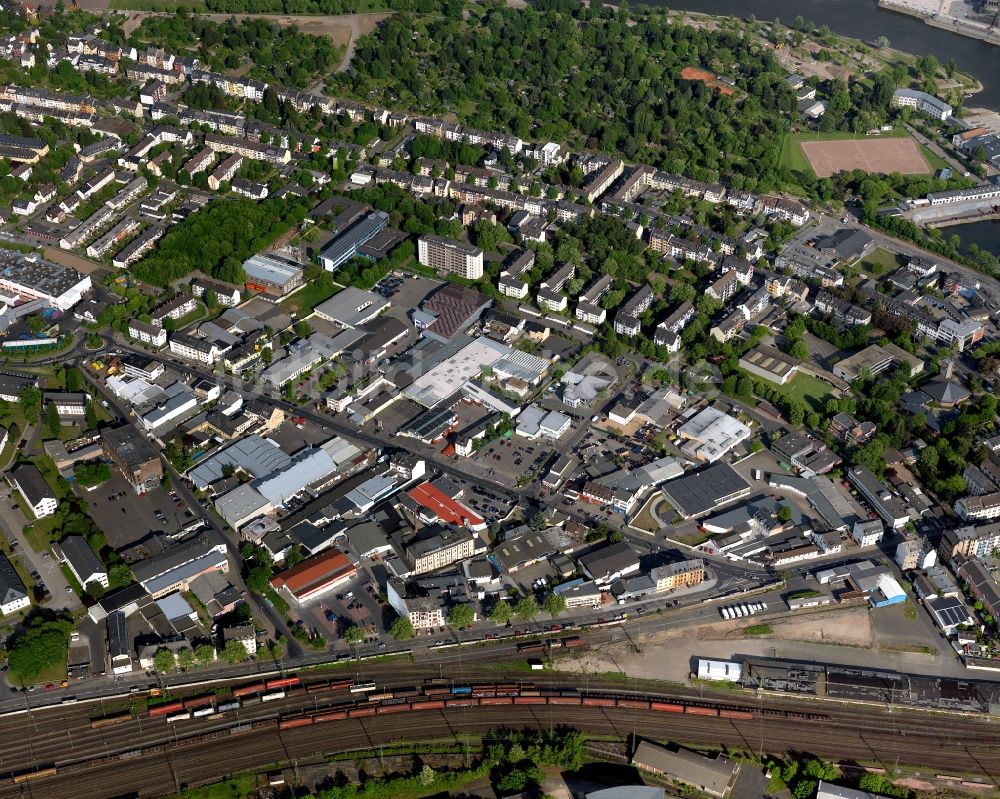 Koblenz, Neuendorf aus der Vogelperspektive: Stadtteil im Stadtgebiet in Koblenz, Neuendorf im Bundesland Rheinland-Pfalz