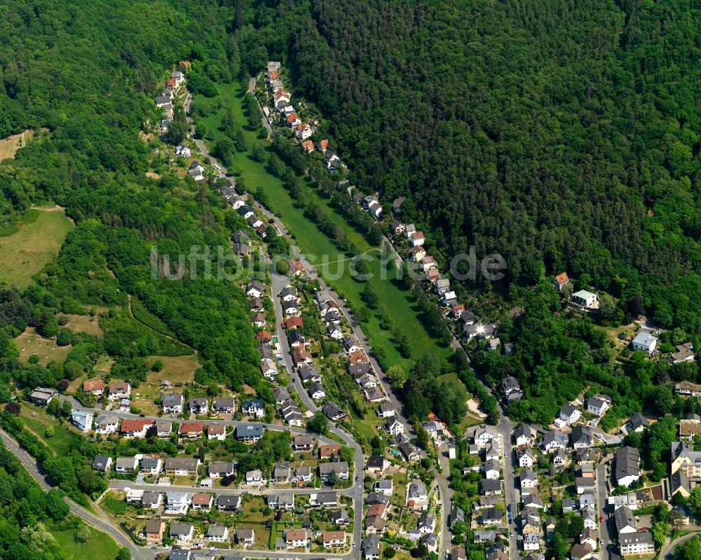 Nassau von oben - Stadtteil im Stadtgebiet in Nassau im Bundesland Rheinland-Pfalz