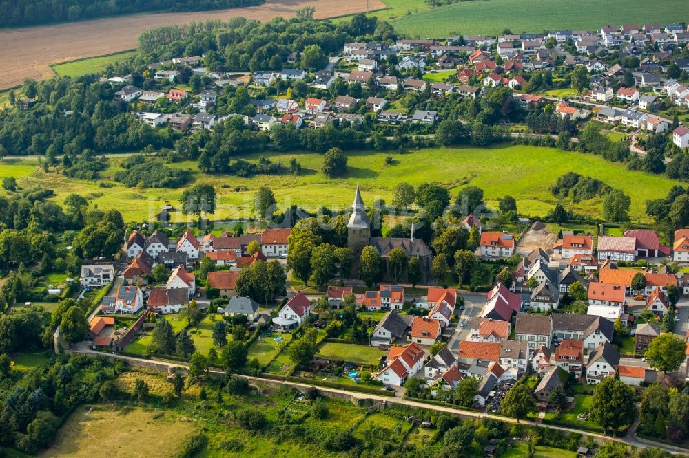 Rüthen von oben - Stadtteil vom Stadtgebiet in Rüthen im Bundesland Nordrhein-Westfalen