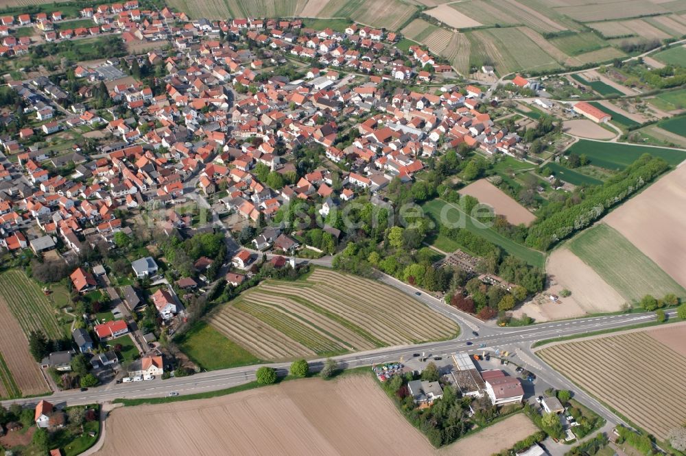 Luftaufnahme Schornsheim - Stadtteil im Stadtgebiet in Schornsheim im Bundesland Rheinland-Pfalz