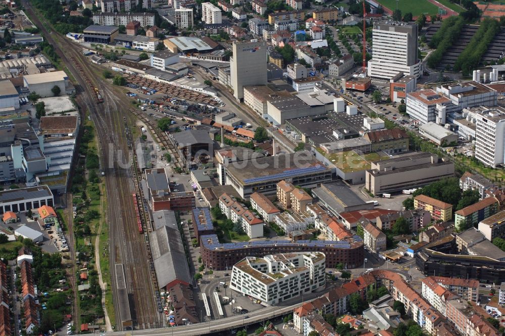 Luftbild Basel - Stadtteil VoltaNord ist Entwicklungsgebiet im Ortsteil Sankt Johann in Basel in Schweiz