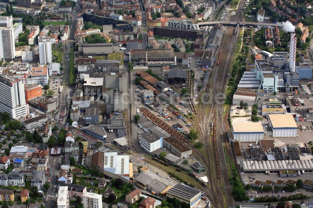 Basel von oben - Stadtteil VoltaNord im Stadtgebiet im Ortsteil Sankt Johann in Basel in Schweiz