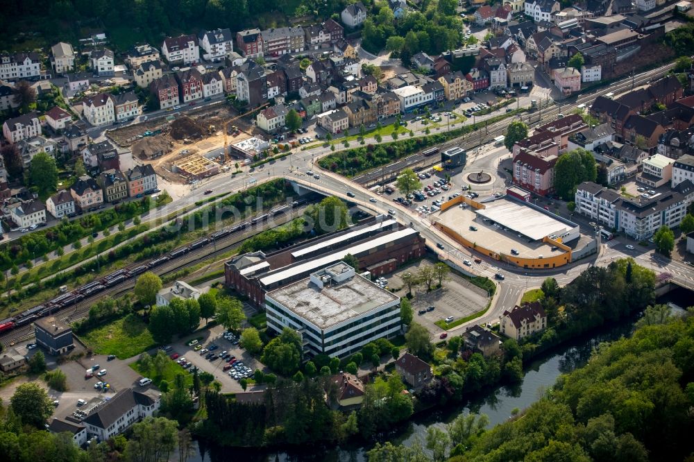 Luftaufnahme Hagen - Stadtteil mit Werksmuseum und Bahnhof Hohenlimburg im Stadtgebiet Hohenlimburg in Hagen im Bundesland Nordrhein-Westfalen