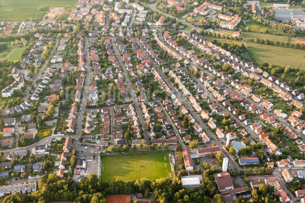 Landau in der Pfalz von oben - Stadtteil West im Stadtgebiet in Landau in der Pfalz im Bundesland Rheinland-Pfalz, Deutschland